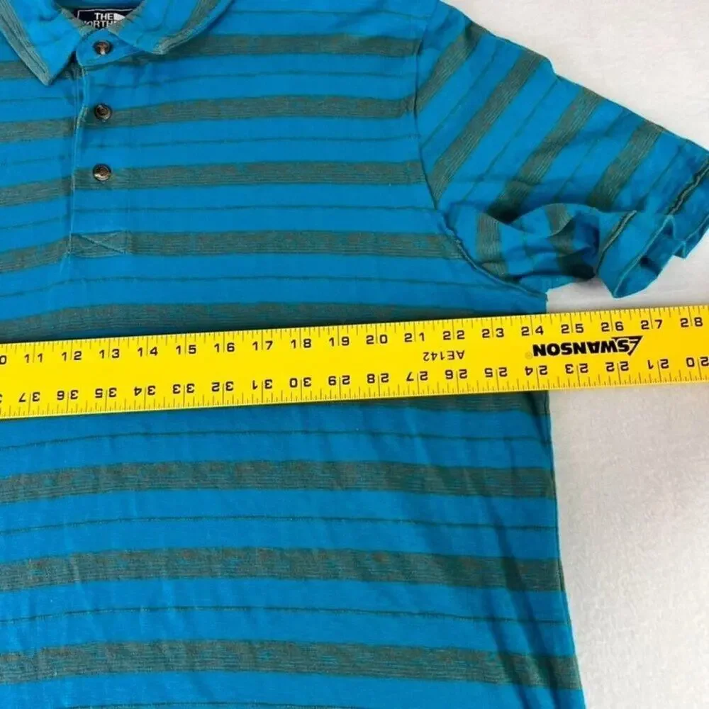 The North Face Polo Shirt Mens Blue Teal California Heritage Golf Performance